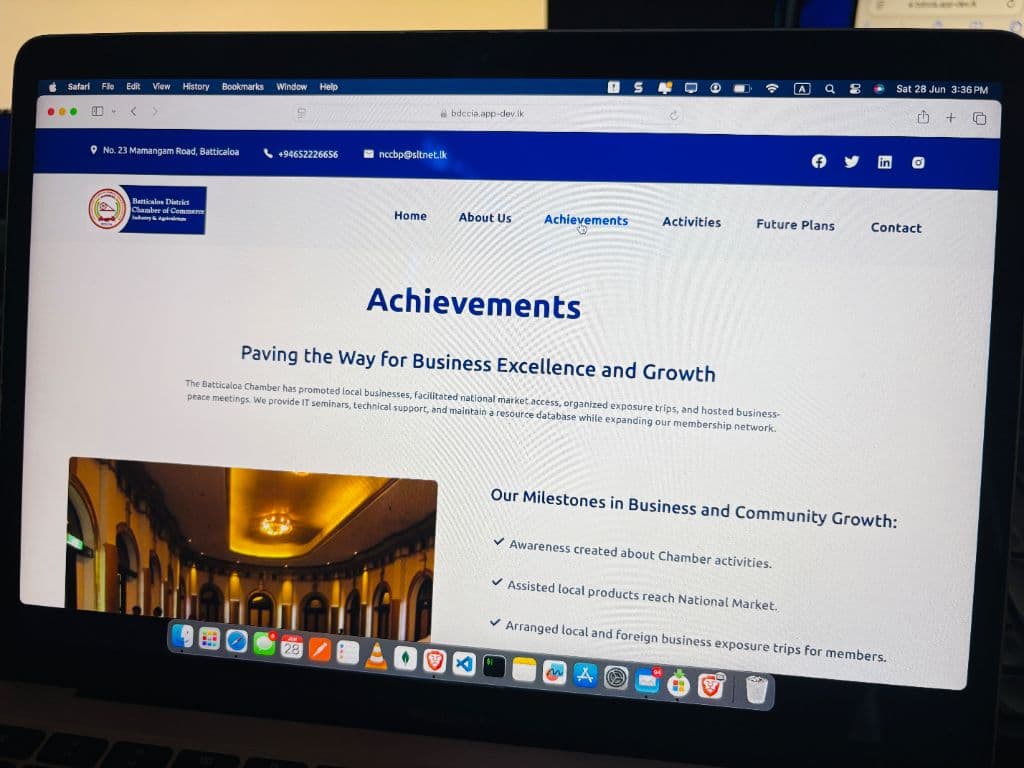 Batticaloa District Chamber of Commerce Website 3