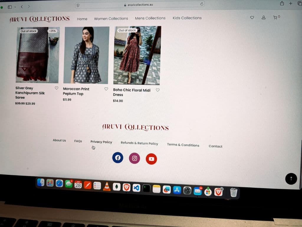 Aruvi Collection E-commerce Website 4