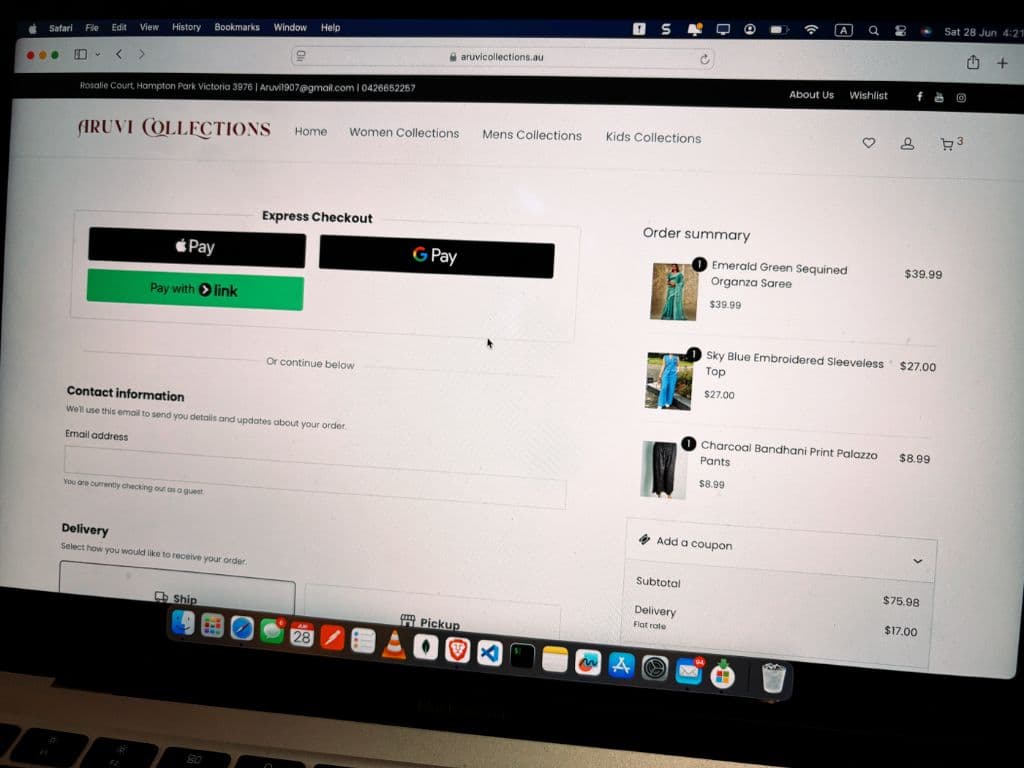 Aruvi Collection E-commerce Website 10