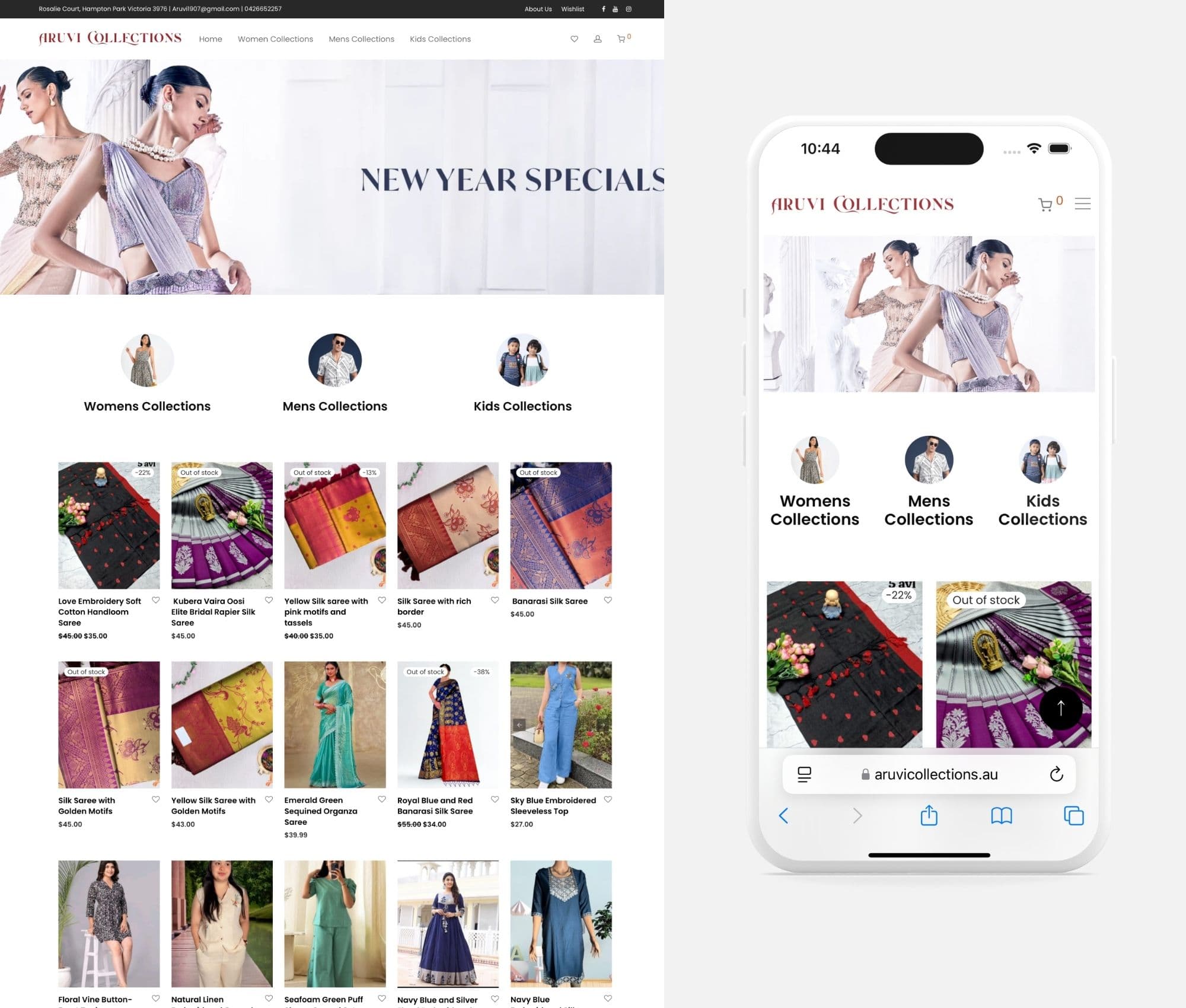 Aruvi Collection E-commerce Website 3