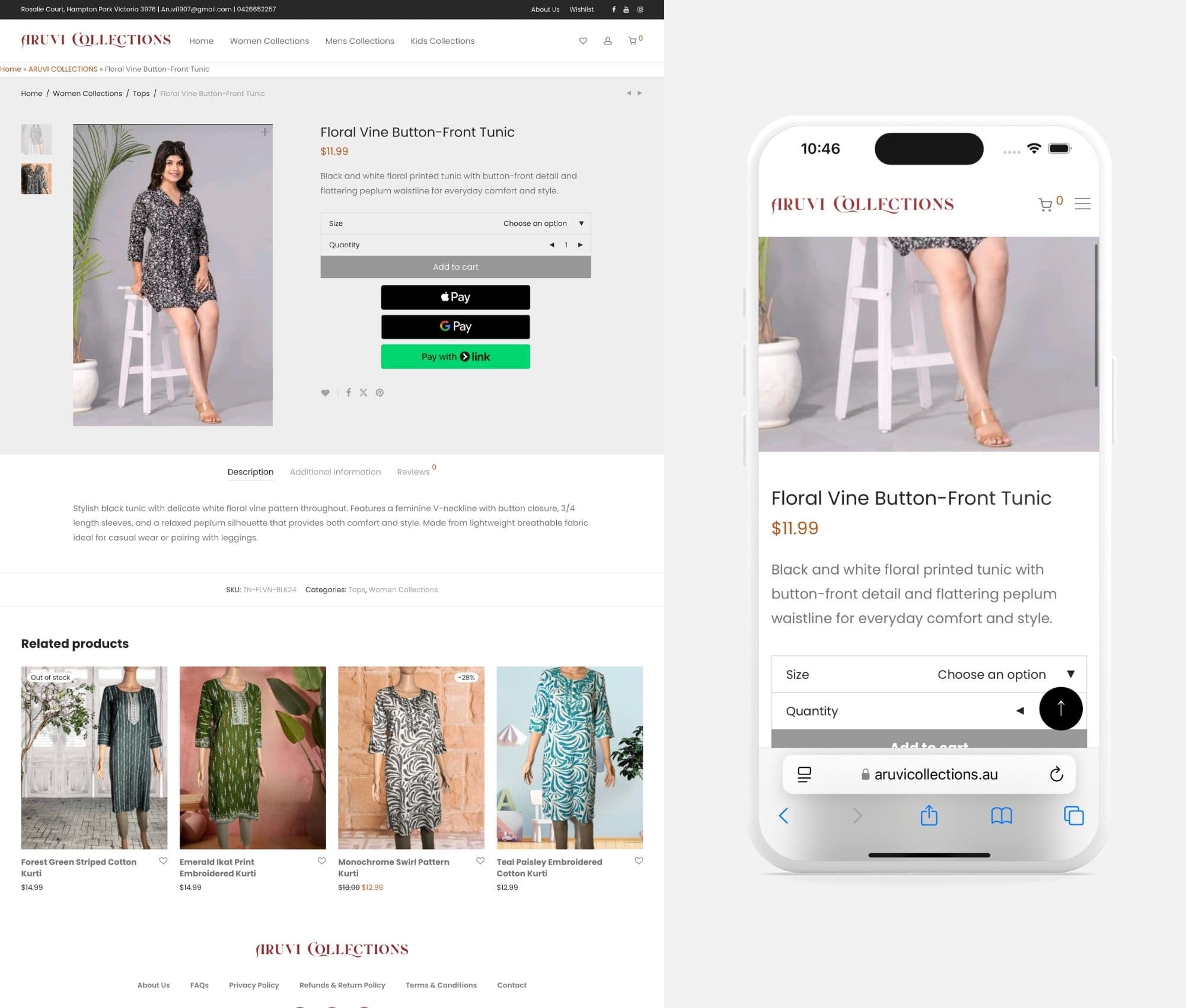 Aruvi Collection E-commerce Website 2